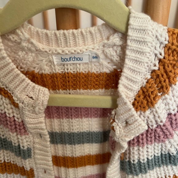 Bout’chou Stripe Cardigan 6 Months - Picture 2 of 3